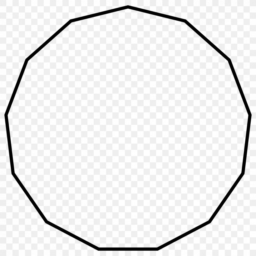 Pentadecagon Regular Polygon Tridecagon Internal Angle, PNG, 1200x1200px, Pentadecagon, Area, Black, Black And White, Decagon Download Free