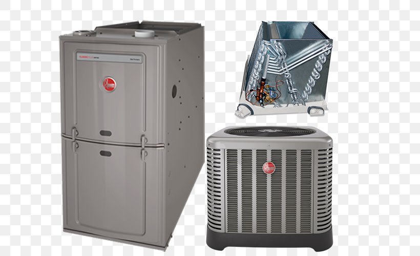 Furnace Heat Pump Rheem Seasonal Energy Efficiency Ratio Air Conditioning, PNG, 638x500px, Furnace, Air Conditioning, Air Handler, Condenser, Electric Heating Download Free