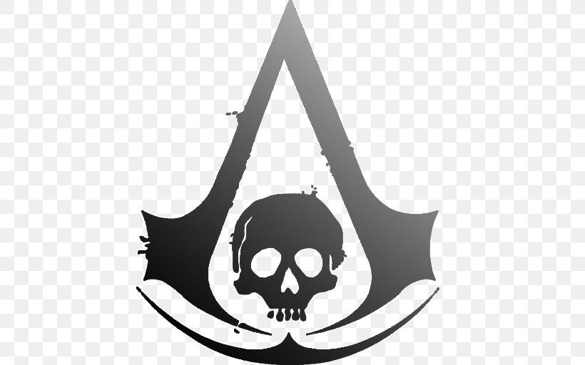 Assassin's Creed IV: Black Flag Assassin's Creed III Assassin's Creed: Brotherhood Assassin's Creed Unity, PNG, 512x512px, Ezio Auditore, Assassins, Black And White, Bone, Symbol Download Free