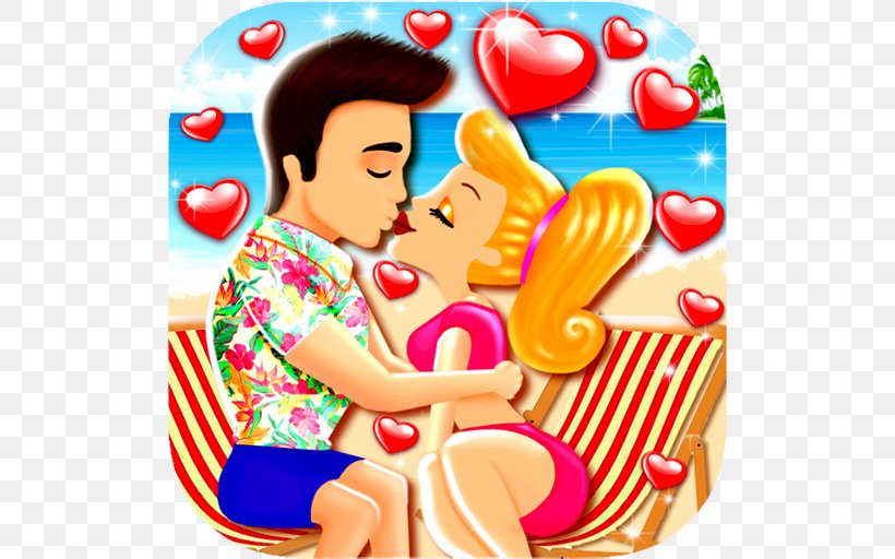 Romantic Kiss On The Beach Game Love, PNG, 512x512px, Game, Art, Beach, Cartoon, Confectionery Download Free