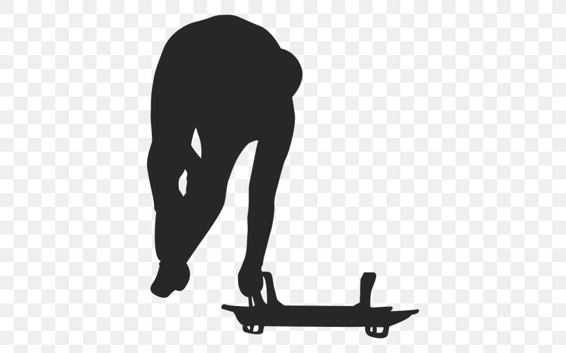 Skateboarding Trick Silhouette, PNG, 512x512px, Skateboard, Black, Black And White, Footwear, Hand Download Free