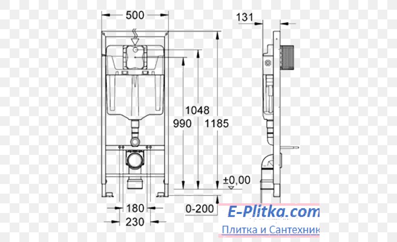 Toilet Grohe Rapid Sl Wc Bathroom Grohe Extension 47780000 Roca Meridian N Compact Close Coupled WC Pan, PNG, 500x500px, Toilet, Area, Bathroom, Black And White, Diagram Download Free