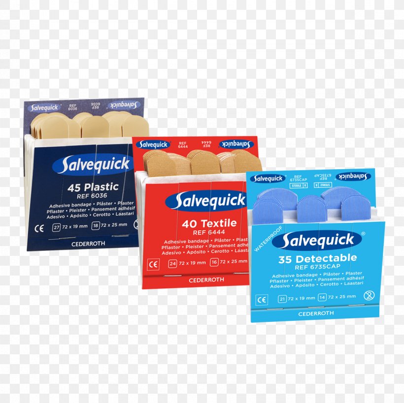 Salvequick Adhesive Bandage Cederroth Patch Blue, PNG, 1181x1181px, Adhesive Bandage, Blue, Brand, Carton, Circa Download Free