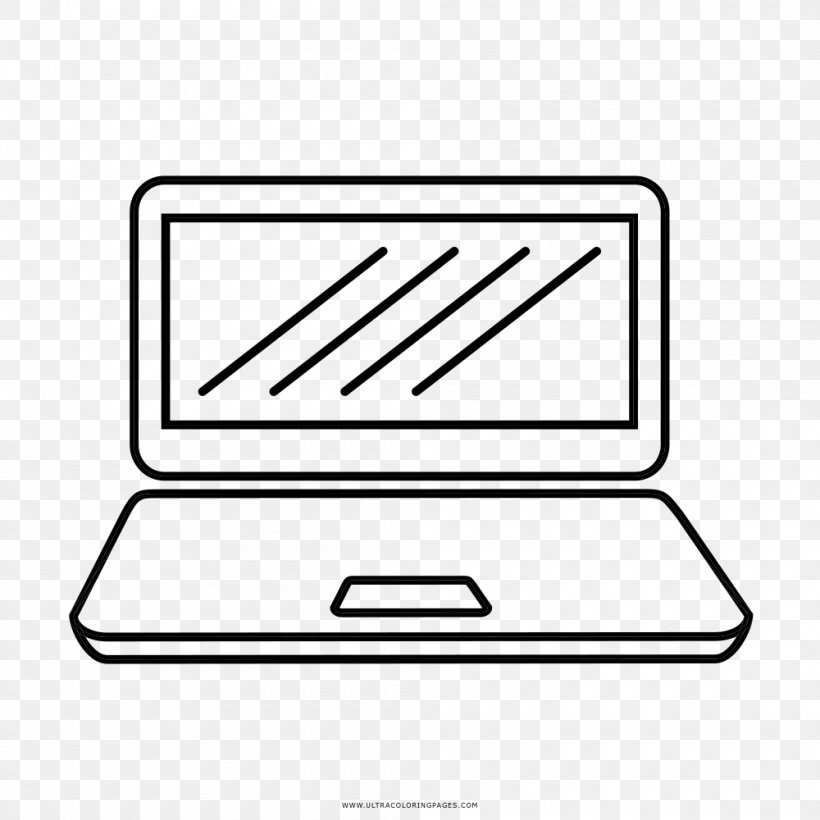 Laptop Coloring Book Drawing Line Art, PNG, 1000x1000px, Laptop, Area, Ausmalbild, Black, Black And White Download Free