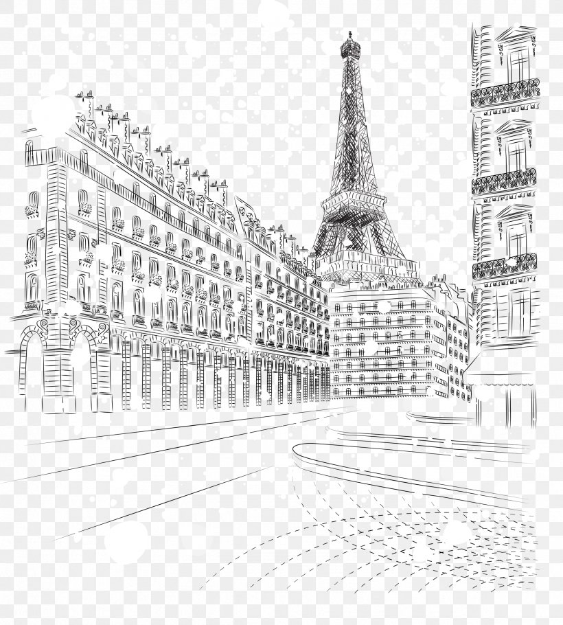 Eiffel Tower Winter, PNG, 2374x2637px, Eiffel Tower, Architecture, Black And White, Landmark, Monochrome Download Free