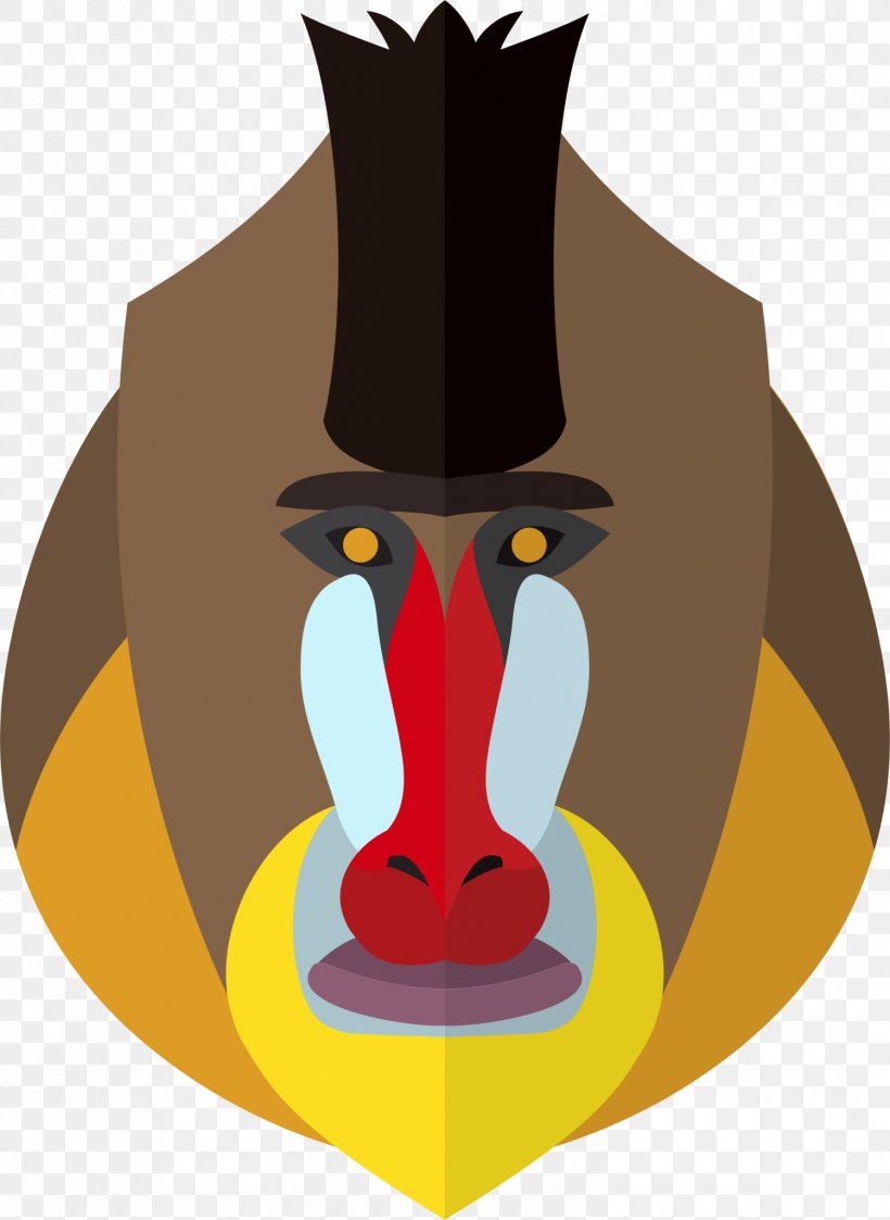 Mandrill Hamadryas Baboon Cartoon Illustration, PNG, 1500x2056px, Baboons, Animal, Art, Beak, Bird Download Free