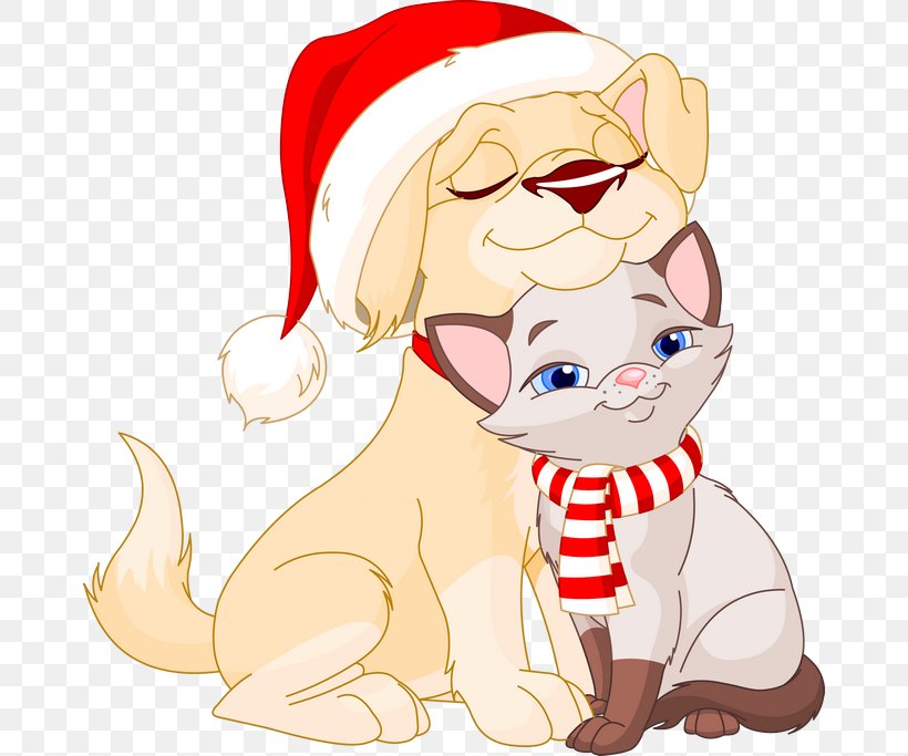 Kitten Christmas Card Cat Clip Art, PNG, 670x683px, Watercolor, Cartoon, Flower, Frame, Heart Download Free