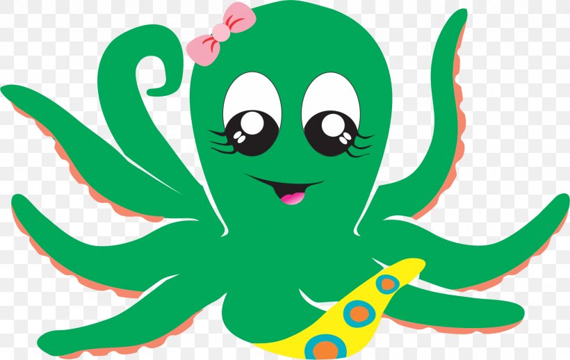 Octopus Green Cartoon Clip Art, PNG, 1691x1070px, Octopus, Artwork, Cartoon, Cephalopod, Character Download Free
