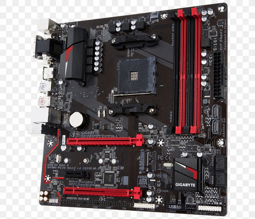 Socket AM4 Motherboard MicroATX Gigabyte Technology PCI Express, PNG, 1000x860px, Socket Am4, Atx, Central Processing Unit, Computer Accessory, Computer Case Download Free