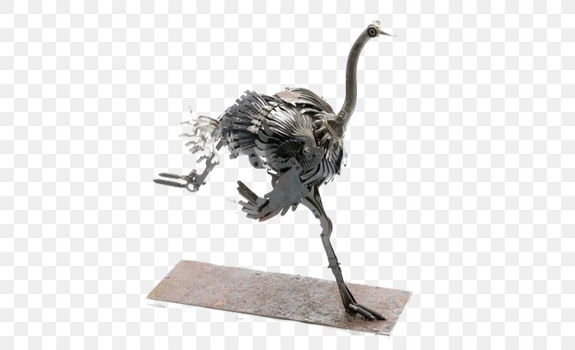 Metal Sculpture Scrap Recycling Animal, PNG, 580x500px, Metal, Animal, Art, Fauna, Flightless Bird Download Free