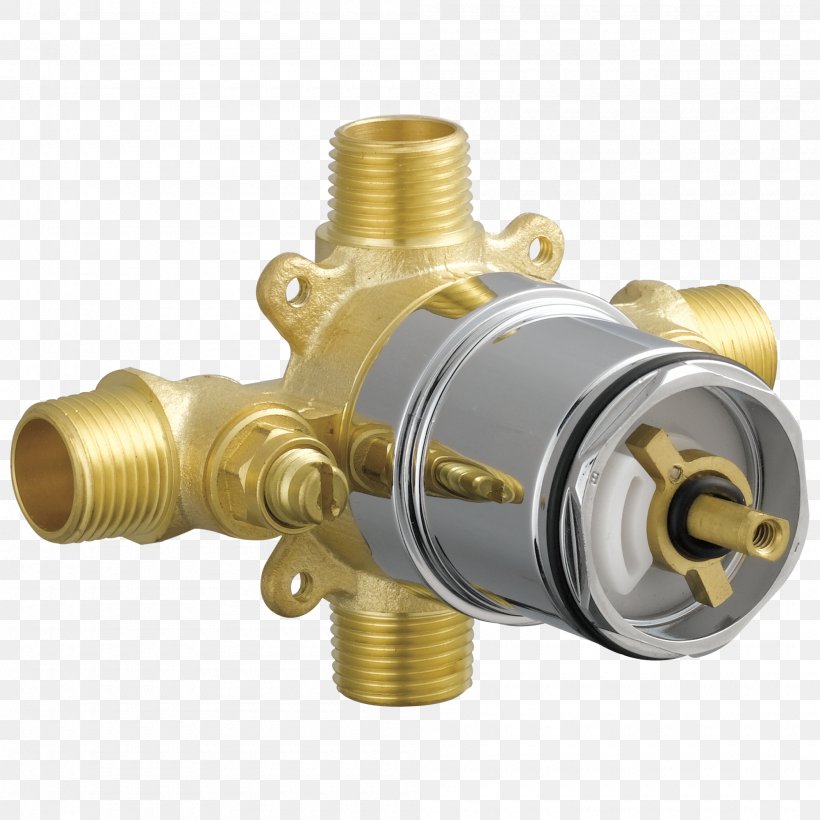 Pressure-balanced Valve Shower Thermostatic Mixing Valve Bathtub, PNG, 2000x2000px, Valve, Bathroom, Bathtub, Brass, Control Valves Download Free