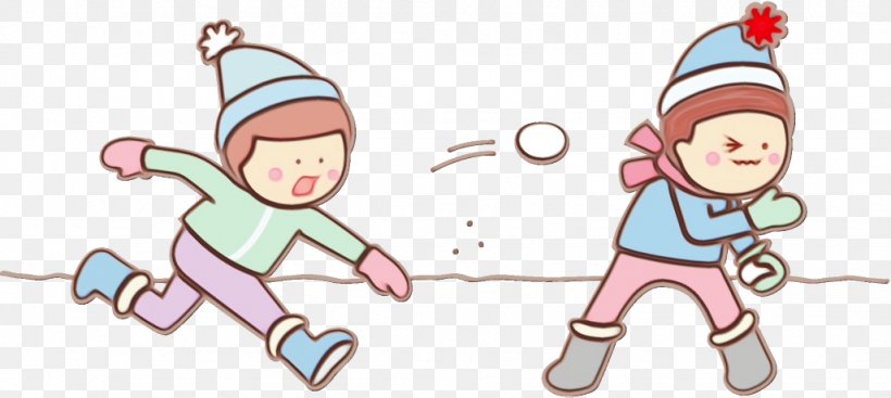 Cartoon Pink Child Line Playing In The Snow, PNG, 1026x460px, Snowball Fight, Cartoon, Child, Kids, Paint Download Free
