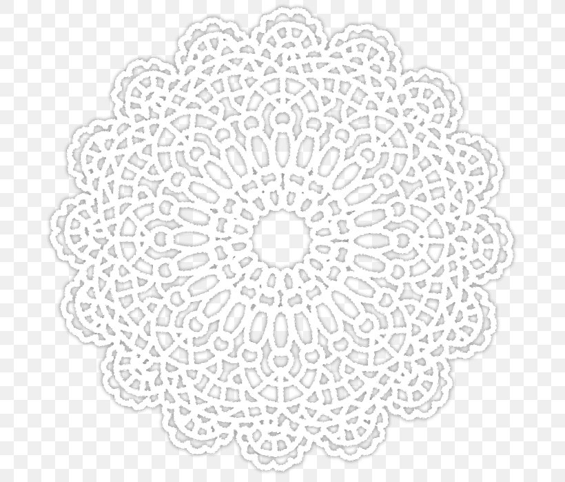 Doily Circle Place Mats White, PNG, 700x699px, Doily, Area, Black And White, Flower, Material Download Free