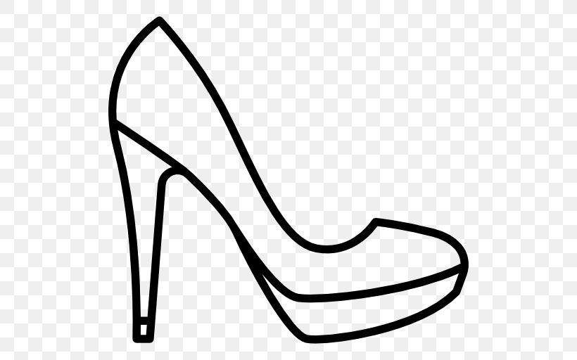 High-heeled Shoe Stiletto Heel Clothing Footwear Clip Art, PNG, 512x512px, Highheeled Shoe, Area, Black, Black And White, Boot Download Free