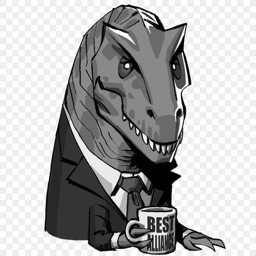 Middle Management Cymek Dinosaur It's For The Ladies, PNG, 2048x2048px, Middle Management, Black And White, Dinosaur, Fictional Character, Headgear Download Free