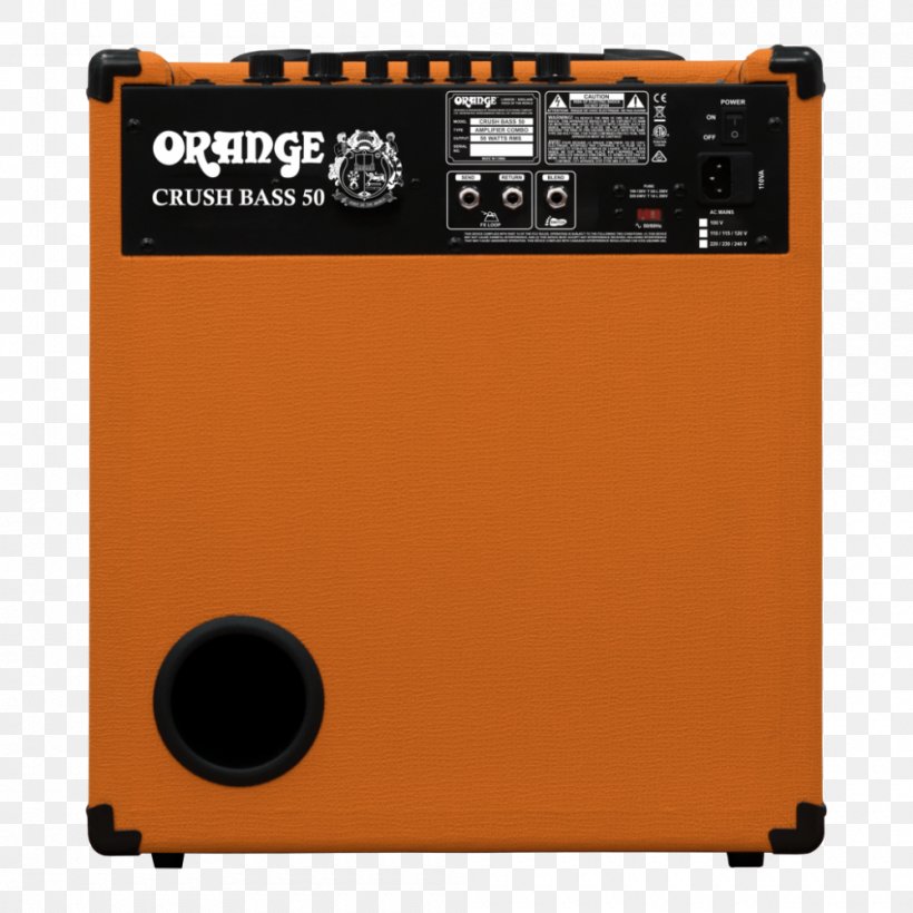 Guitar Amplifier Orange Crush Bass 50 Bass Amplifier Bass Guitar, PNG, 1000x1000px, Watercolor, Cartoon, Flower, Frame, Heart Download Free