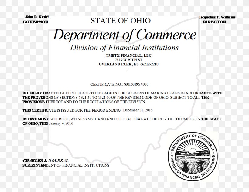 Ohio Document Title Loan Installment Loan, PNG, 1100x850px, Ohio, Annual Percentage Rate, Area, Black And White, Brand Download Free