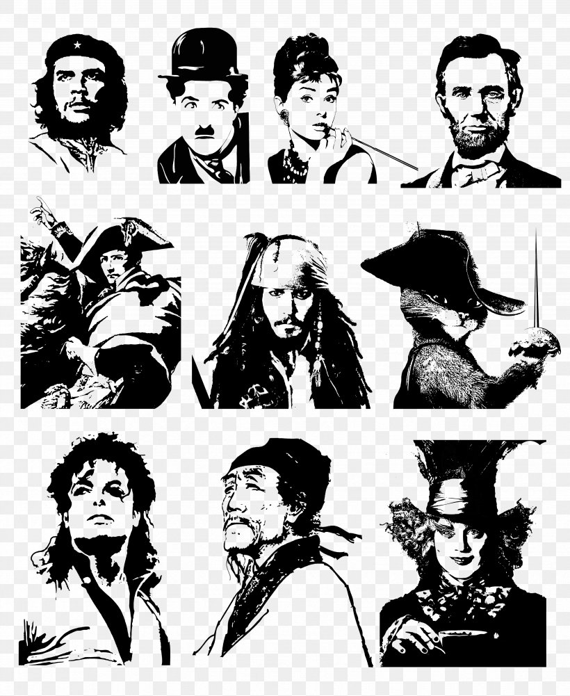 Silhouette Pirates Of The Caribbean DeviantArt Person, PNG, 3508x4284px, Silhouette, Art, Audrey Hepburn, Black And White, Collage Download Free