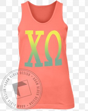 Chi Omega - T-shirt Sleeveless Shirt Gilets Font PNG
