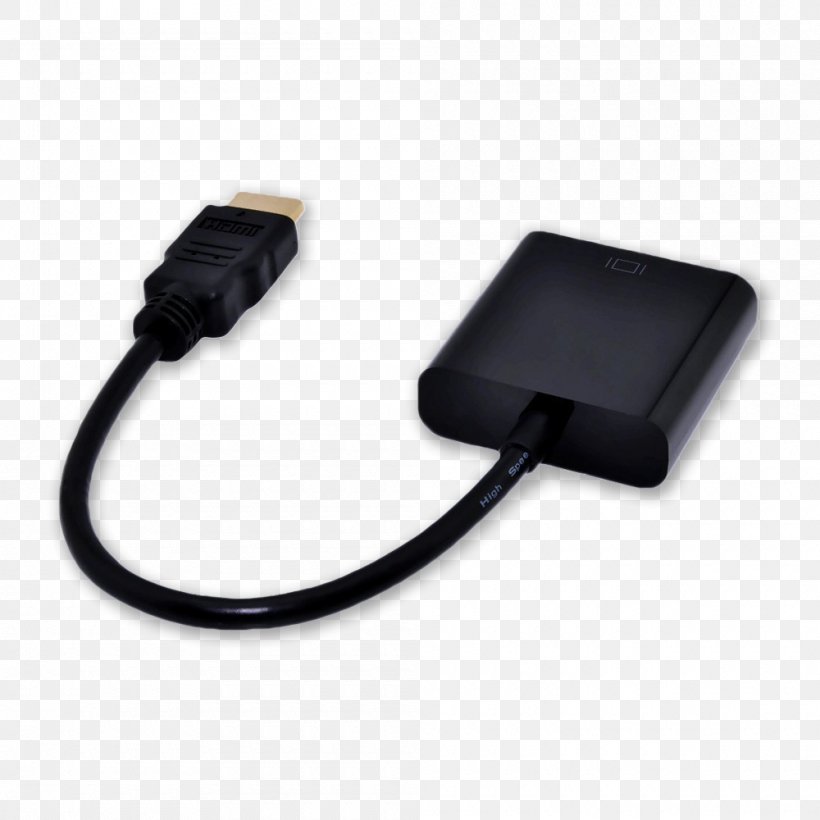 HDMI Adapter Laptop Electrical Cable VGA Connector, PNG, 1000x1000px, Hdmi, Ac Adapter, Adapter, Analog Signal, Cable Download Free