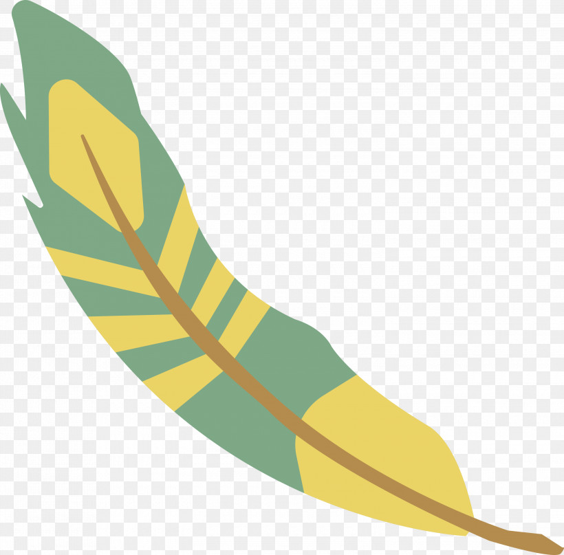 Angle Line Yellow, PNG, 3000x2955px, Cartoon Feather, Angle, Line, Vintage Feather, Watercolor Feather Download Free
