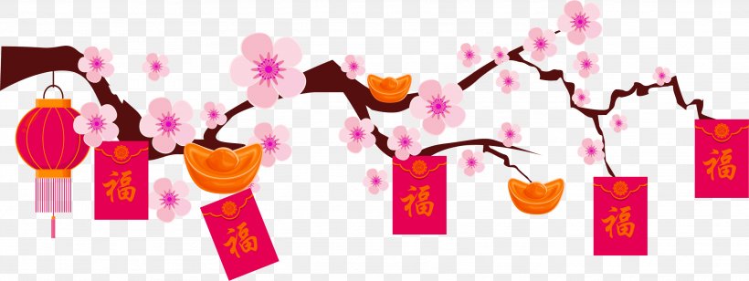 Plum Blossom Chinese New Year Download, PNG, 2718x1022px, Plum Blossom, Chinese New Year, Floral Design, Floristry, Flower Download Free