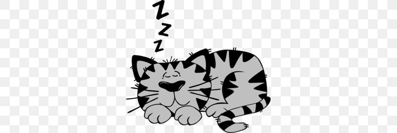 Cat Kitten Sleep Clip Art, PNG, 299x276px, Cat, Art, Big Cats, Black, Black And White Download Free