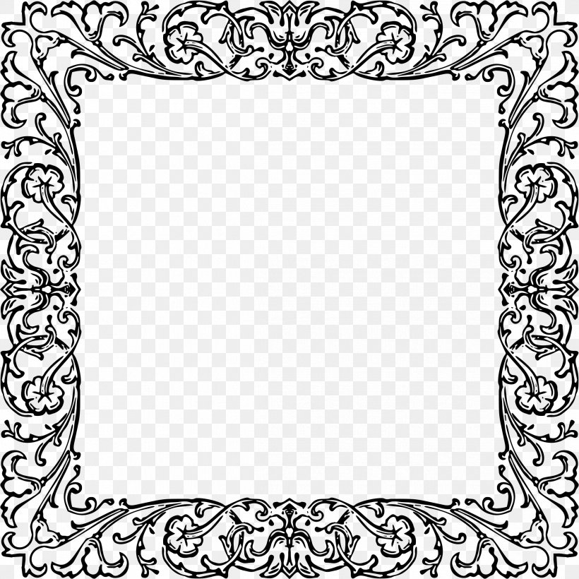 Picture Frames Line Art Clip Art, PNG, 2332x2332px, Picture Frames, Abstract Art, Area, Art, Black Download Free