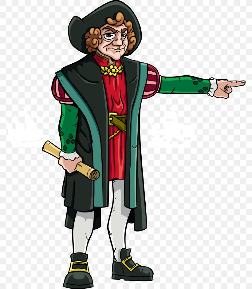 Columbus Monument, Barcelona Columbus Day Royalty-free Illustration, PNG, 779x940px, Columbus Day, Cartoon, Christopher Columbus, Costume, Drawing Download Free