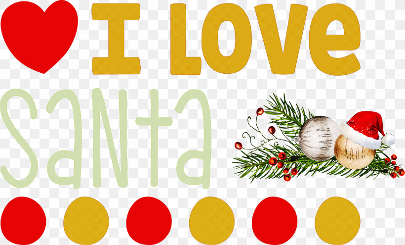 I Love Santa Santa Christmas, PNG, 3000x1814px, I Love Santa, Black, Black Screen Of Death, Christmas, Christmas Ornament M Download Free