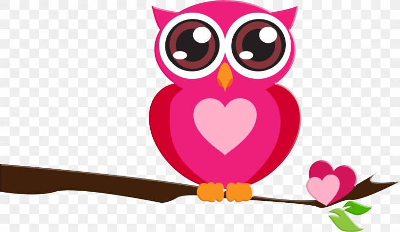 Owl Bird Vector Graphics Heart Royalty-free, PNG, 2625x1528px, Owl, Art, Bird, Bird Of Prey, Branch Download Free
