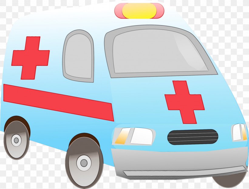 Vehicle Transport Car Emergency Vehicle Ambulance, PNG, 2082x1579px, Watercolor, Ambulance, Car, Compact Van, Emergency Vehicle Download Free