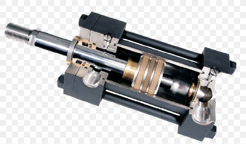 Hydraulic Cylinder Pneumatic Cylinder Hydraulics Single- And Double-acting Cylinders Manufacturing, PNG, 845x496px, Hydraulic Cylinder, Business, Cylinder, Hardware, Hardware Accessory Download Free