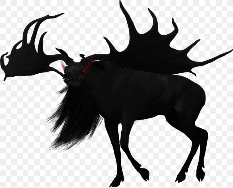Reindeer Moose Irish Elk The Endless Forest, PNG, 866x700px, Reindeer, Animal, Antler, Art, Black And White Download Free