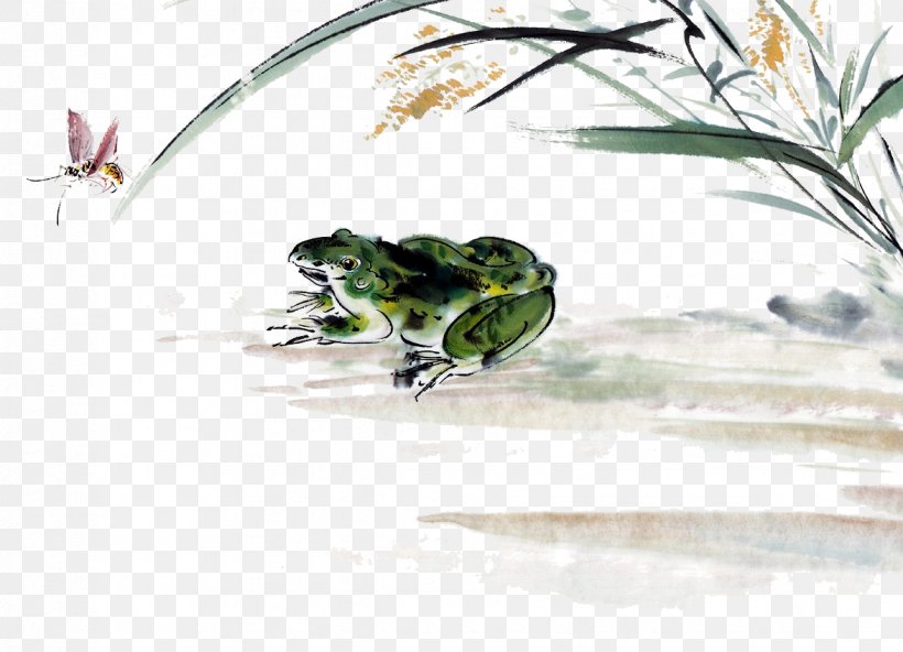 Frog Ink Wash Painting, PNG, 1174x848px, Frog, Amphibian, Art, Brand, Chinese Painting Download Free