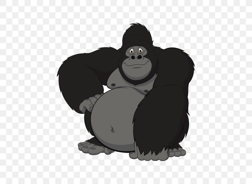 Gorilla Ape Primate Chimpanzee, PNG, 600x600px, Gorilla, Ape, Bear, Black, Cartoon Download Free