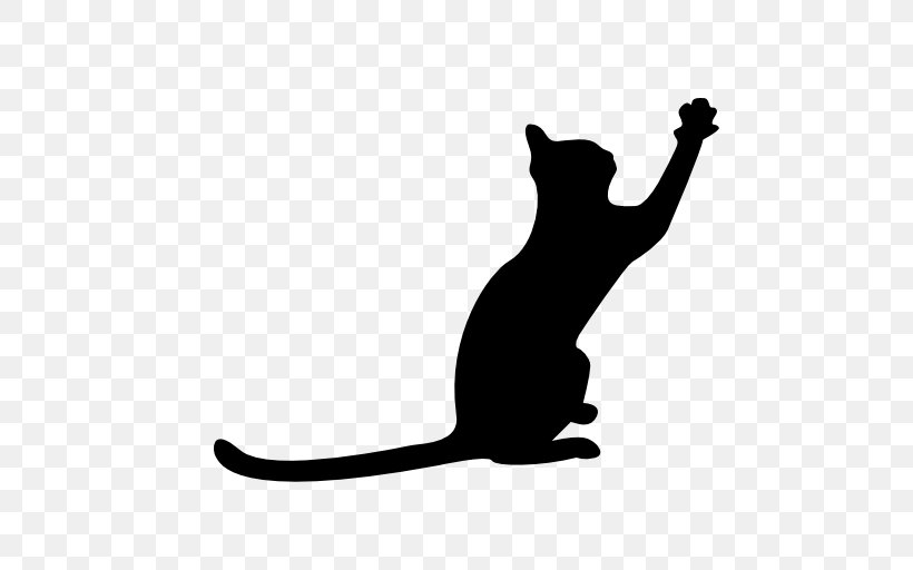 Black Cat Kitten Silhouette, PNG, 512x512px, Cat, Art, Black, Black And White, Black Cat Download Free