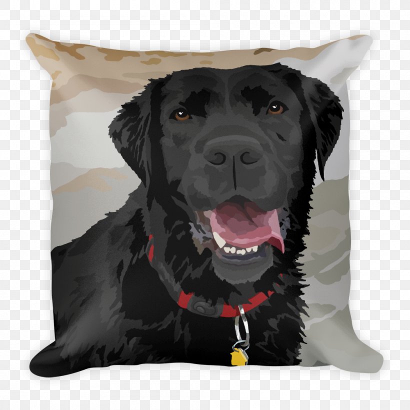 Labrador Retriever Flat-Coated Retriever Dog Breed Cushion Throw Pillows, PNG, 1000x1000px, Labrador Retriever, Breed, Carnivoran, Cushion, Dog Download Free