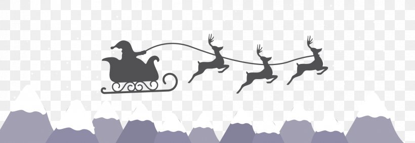 Santa Claus's Reindeer Santa Claus's Reindeer Christmas, PNG, 1902x660px, Logo, Black, Black And White, Brand, Cartoon Download Free