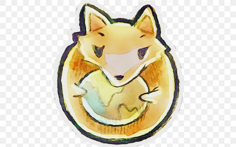 Yellow Fox, PNG, 512x512px, Watercolor, Fox, Paint, Wet Ink, Yellow Download Free