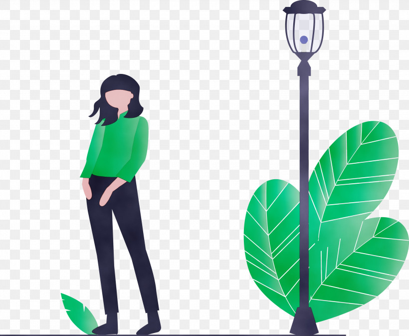 Green Leaf Standing Plant Technology, PNG, 3000x2463px, Modern Girl, Green, Leaf, Paint, Plant Download Free