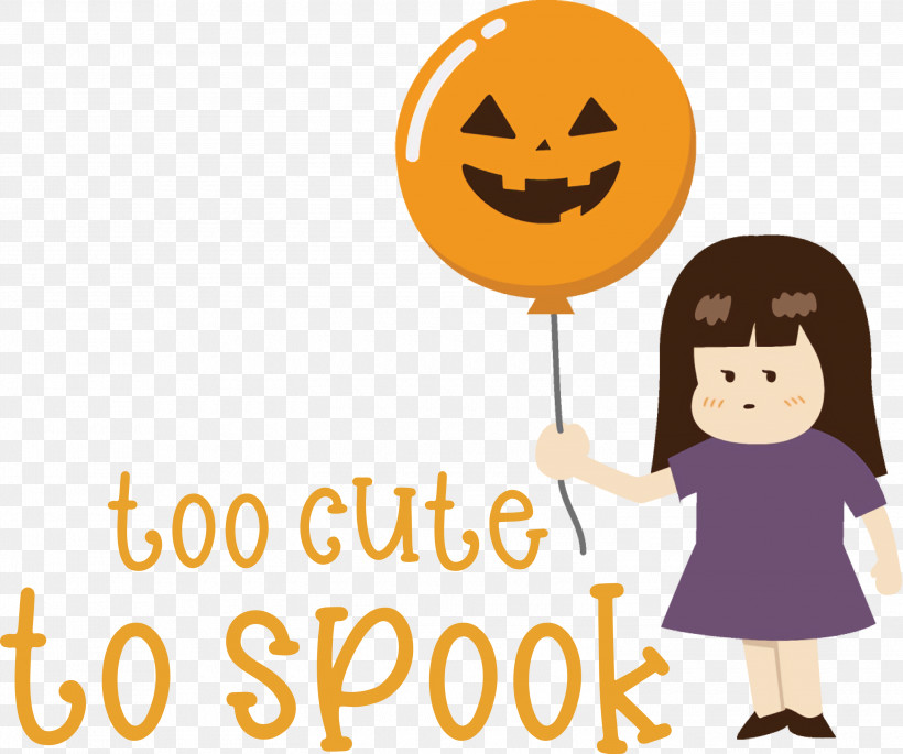 Halloween Too Cute To Spook Spook, PNG, 3000x2507px, Halloween, Behavior, Cartoon, Geometry, Happiness Download Free