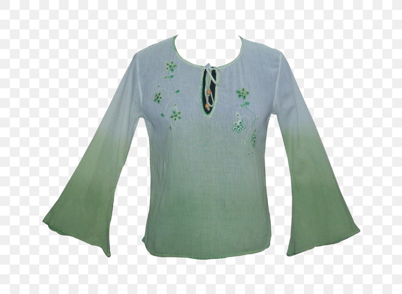 Long-sleeved T-shirt Blouse Neck, PNG, 800x600px, Tshirt, Blouse, Clothing, Green, Long Sleeved T Shirt Download Free