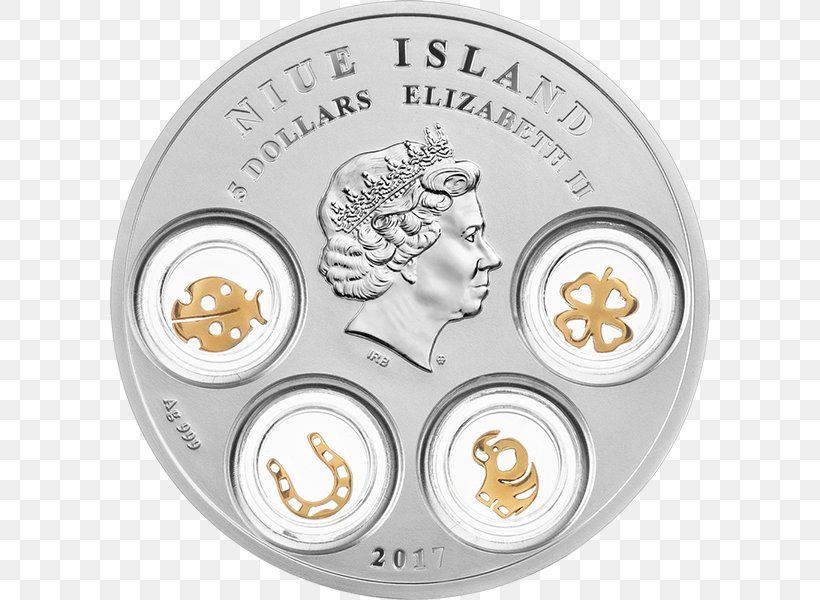 Niue Good Luck Charm Silver Coin, PNG, 600x600px, Niue, Charm Bracelet, Coin, Dollar, Geography Of Niue Download Free