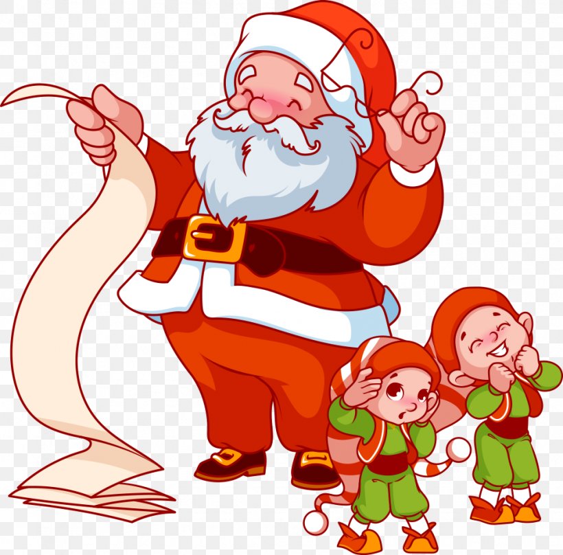 Vector Santa Claus And Children, PNG, 977x963px, Santa Claus, Art, Artwork, Child, Christmas Download Free