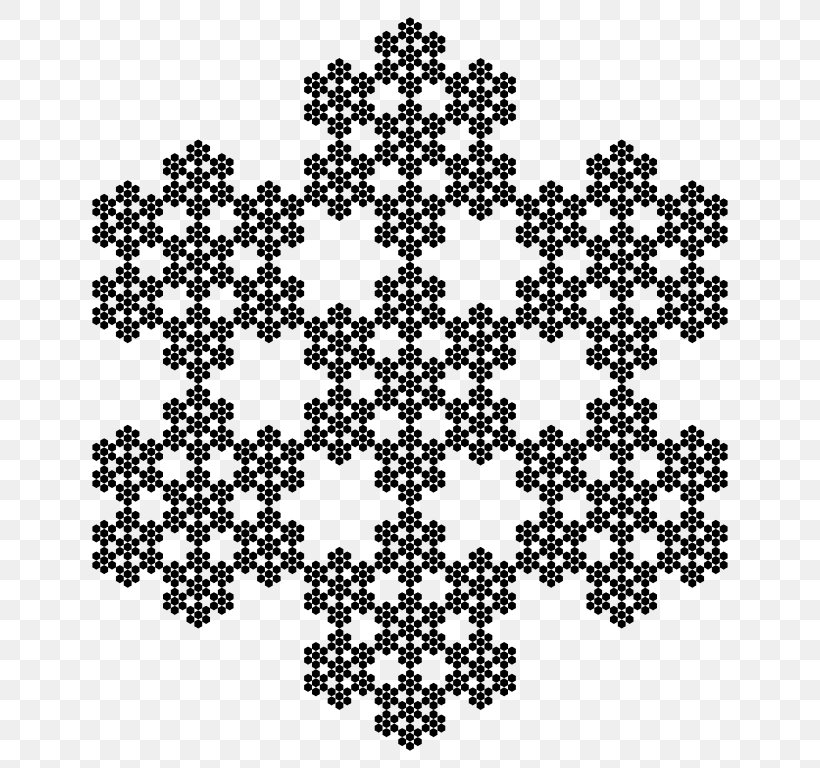Fractal Dimension N-flake Koch Snowflake Hausdorff Dimension, PNG, 768x768px, Fractal, Approximation, Area, Black, Black And White Download Free