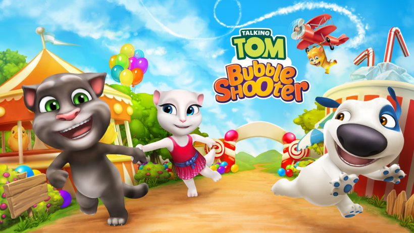 My Talking Tom Talking Tom Bubble Shooter Talking Tom Gold Run My Talking Hank, PNG, 1366x768px, My Talking Tom, Amusement Park, Android, Bubble Shooter, Challenge Your Friends 2player Download Free