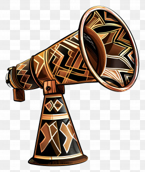 Megaphone - Patterned Megaphone Illustration PNG
