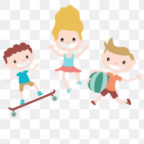 Friends Playing Together - Adobe Illustrator PNG