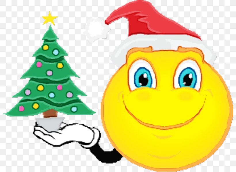 Christmas Tree Emoji, PNG, 800x600px, Watercolor, Cartoon, Christmas, Christmas Day, Christmas Decoration Download Free